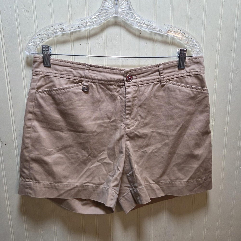 Lauren Ralph Lauren Shorts Womens 8P Beige Chino 100% Cotton Twill Casual Summer